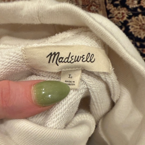 Madewell White and Navy Striped Turtleneck Sweater - Picture 3 of 4